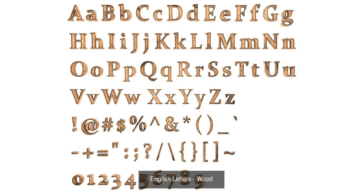 Low Poly English Letters 3D Model Collection_21