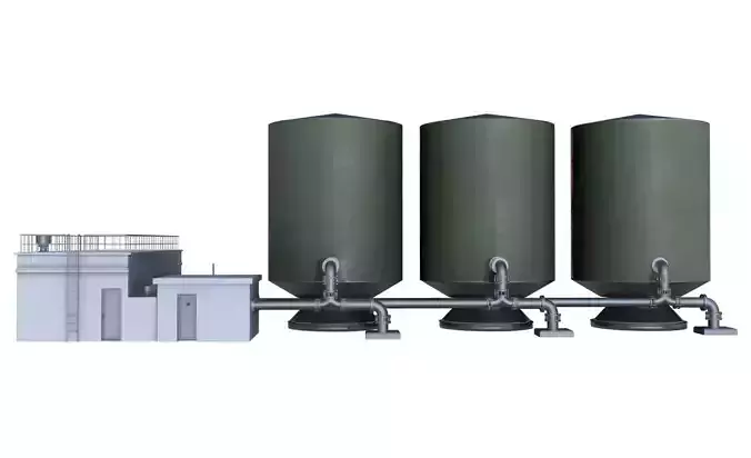Industrial digester 3D model