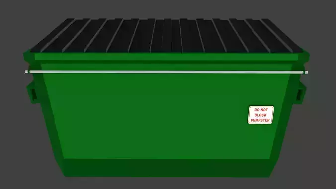 Simple Low-Poly Dumpster Low-poly 3D model