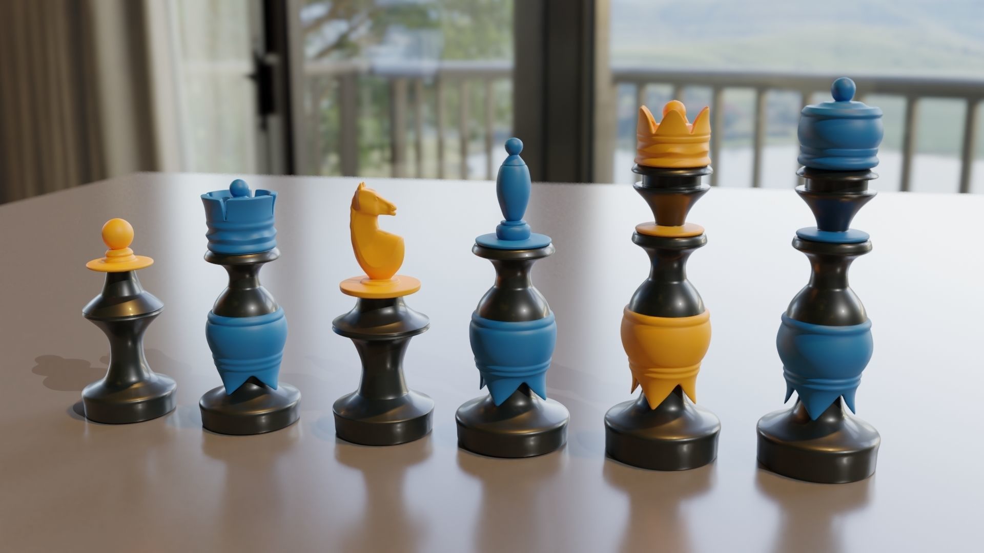 3D printable Mexican Chess set pieces STL OBJ 3D print model_3