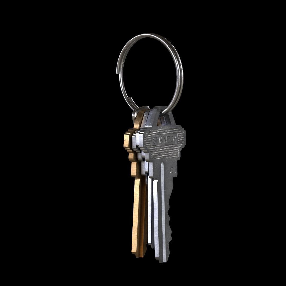 Key Ring Low-poly 3D model_3