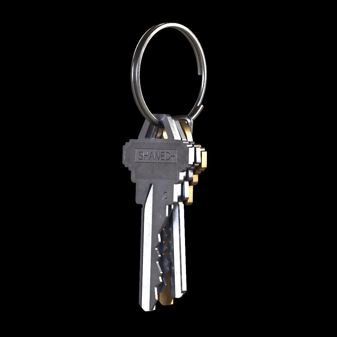 Key Ring Low-poly 3D model_2