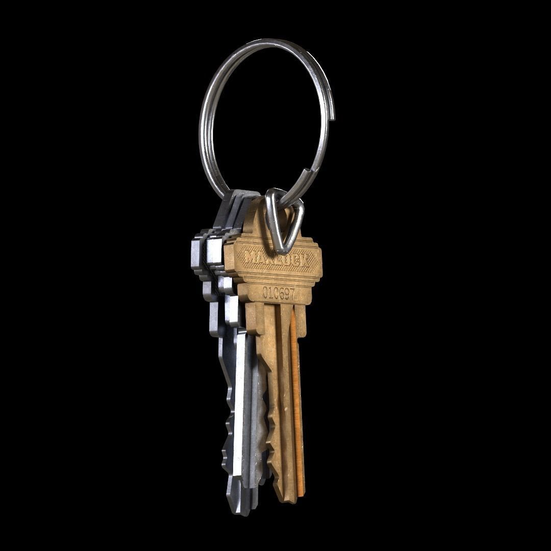 Key Ring Low-poly 3D model_1