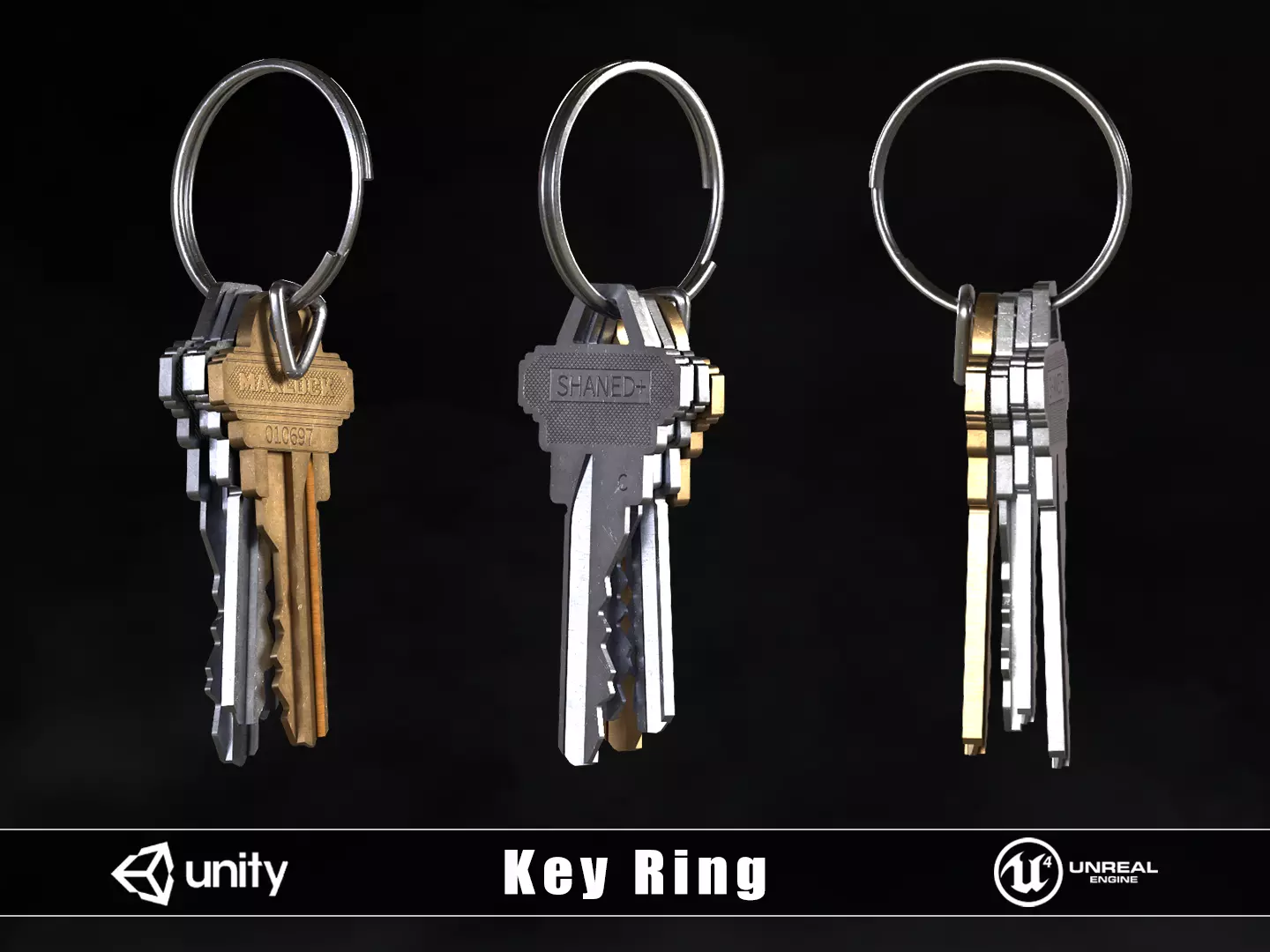 Key Ring Low-poly 3D model_0