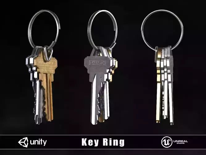 Key Ring  Low-poly 3D model