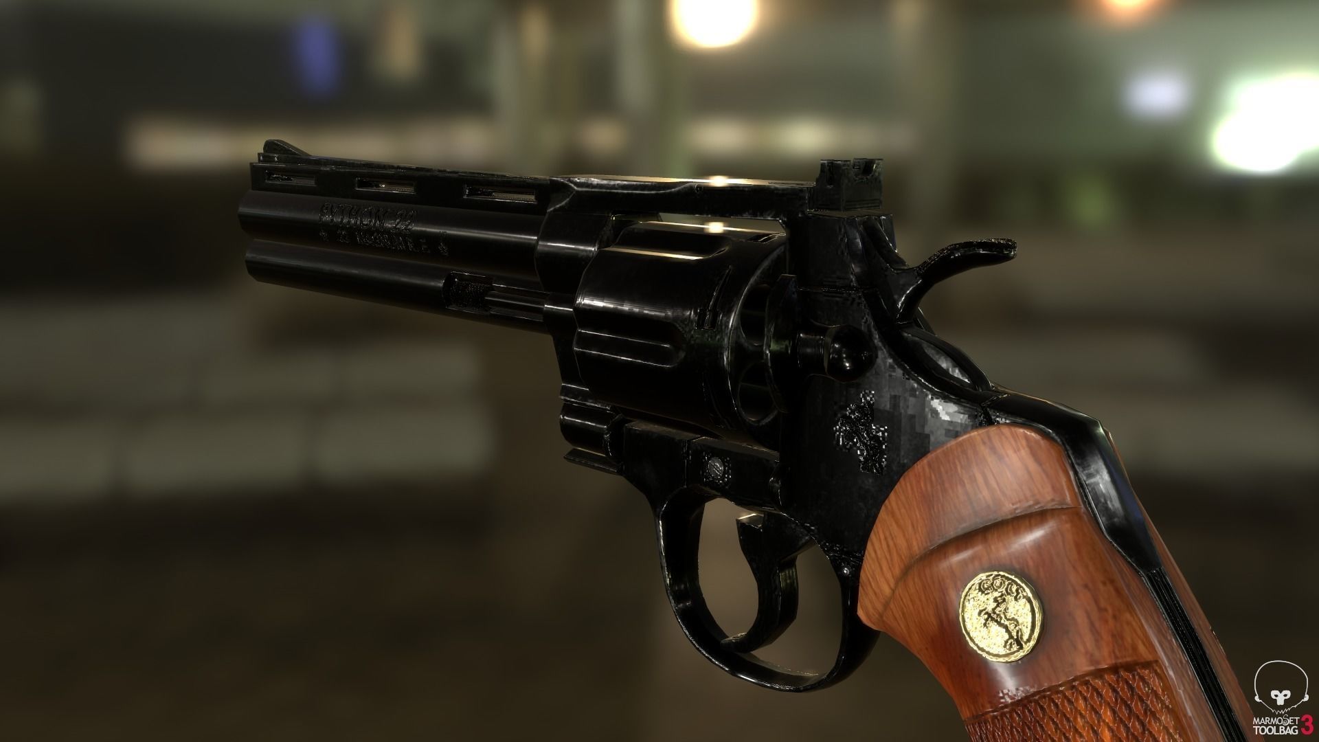 Magnum Colt Python 357 Low-poly 3D model_2
