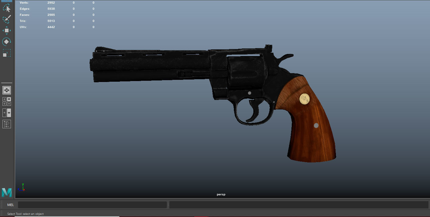 Magnum Colt Python 357 Low-poly 3D model_11