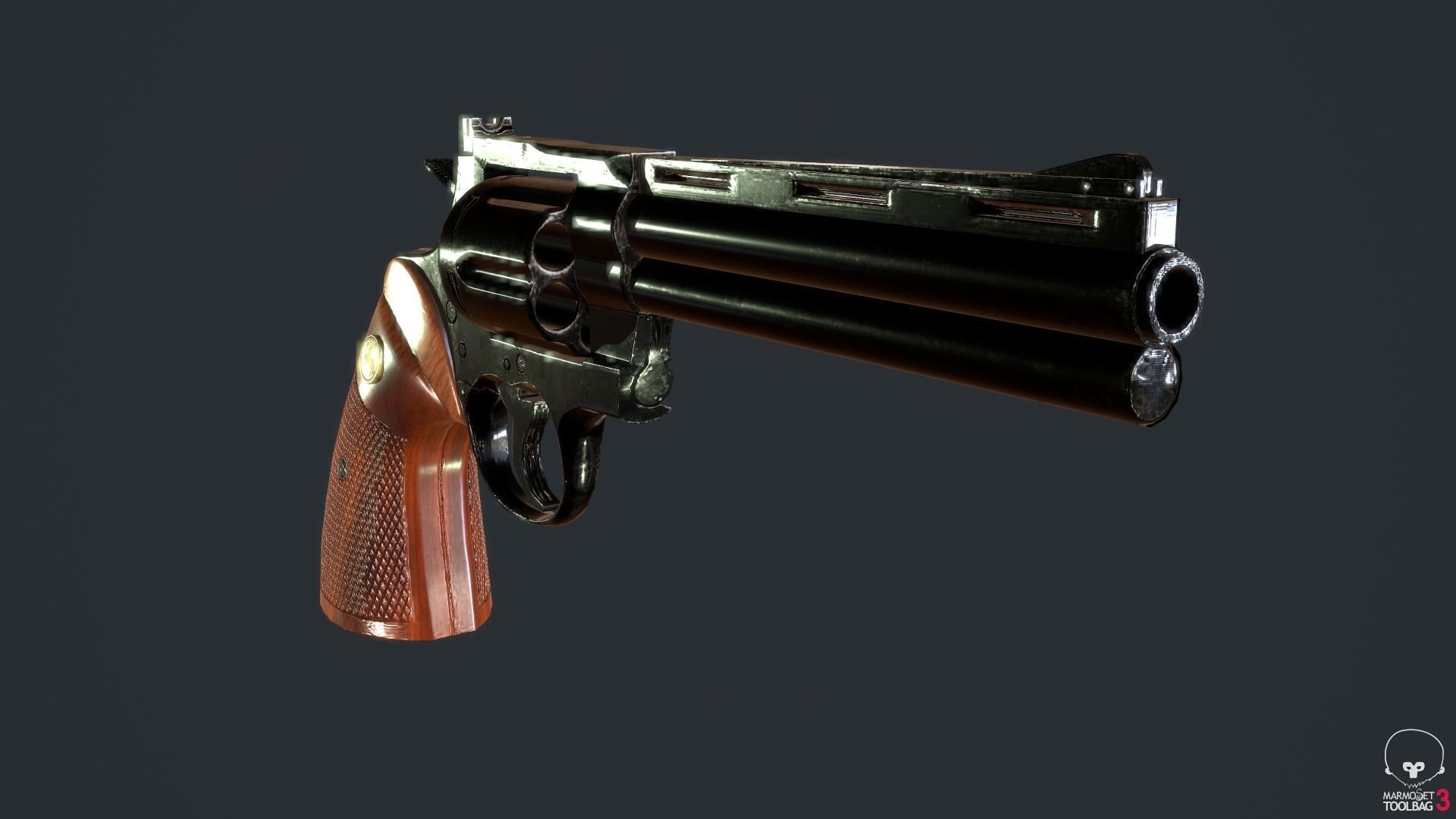 Magnum Colt Python 357 Low-poly 3D model_7