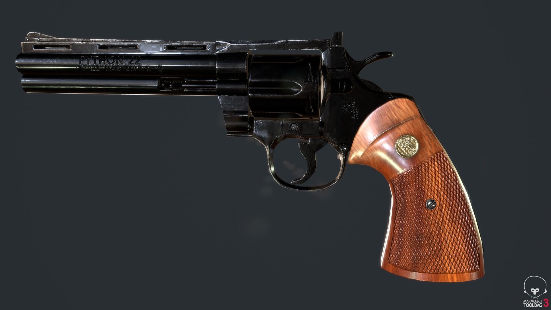 Magnum Colt Python 357 Low-poly 3D model_6