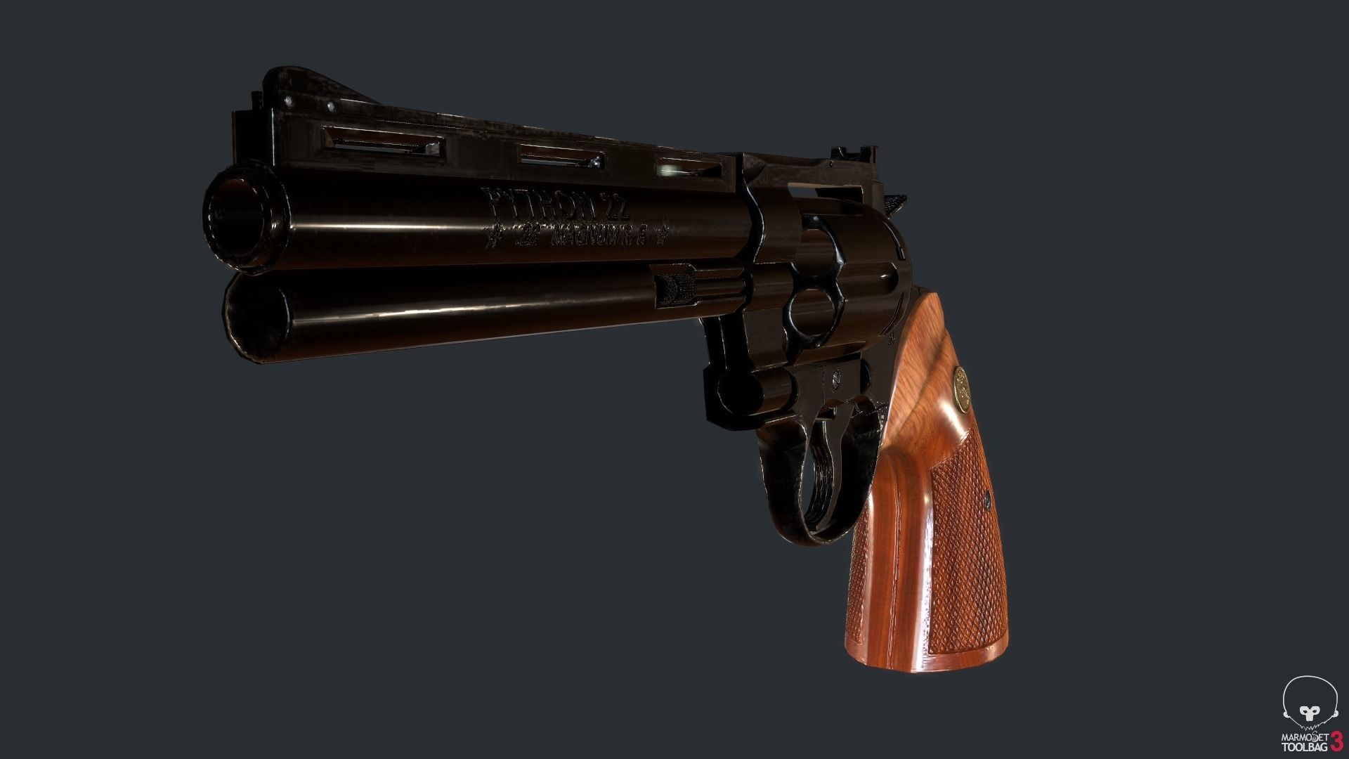 Magnum Colt Python 357 Low-poly 3D model_8