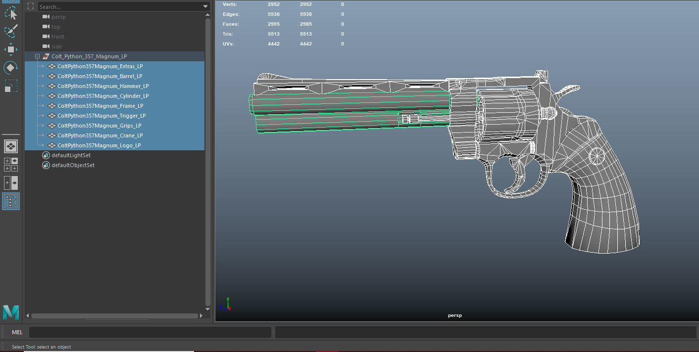 Magnum Colt Python 357 Low-poly 3D model_20