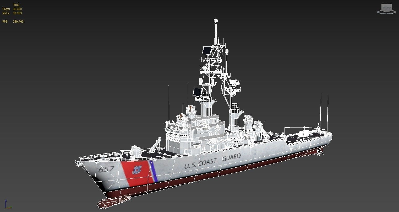 Coast Guard Low-poly 3D model_9