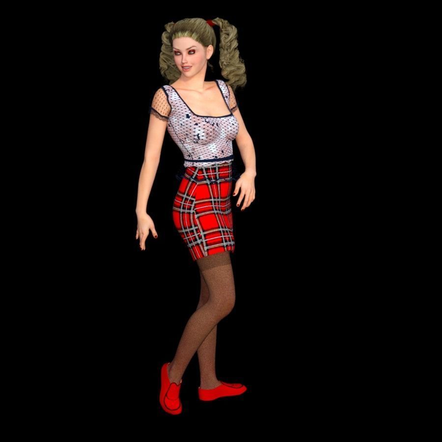 T4-8OBJ FILES-office girl 3D model_4