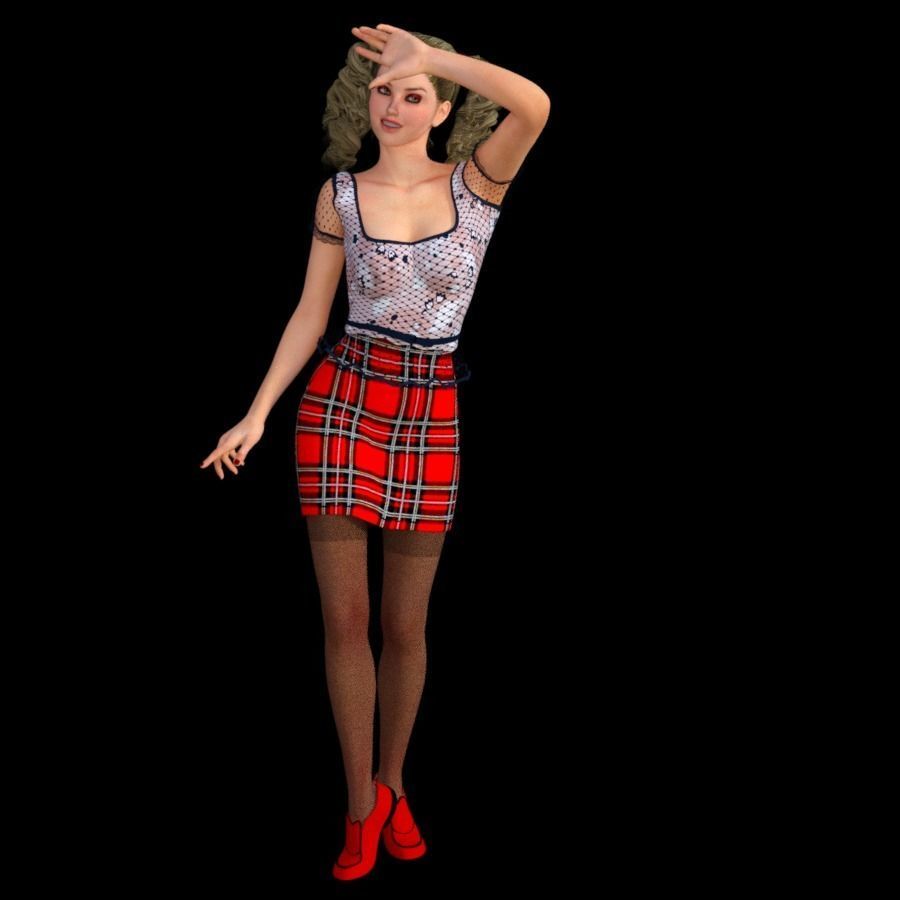 T4-8OBJ FILES-office girl 3D model_6