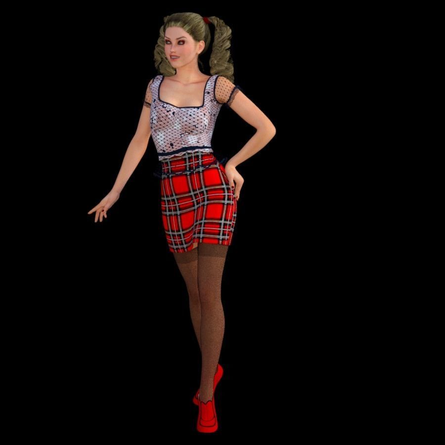 T4-8OBJ FILES-office girl 3D model_7