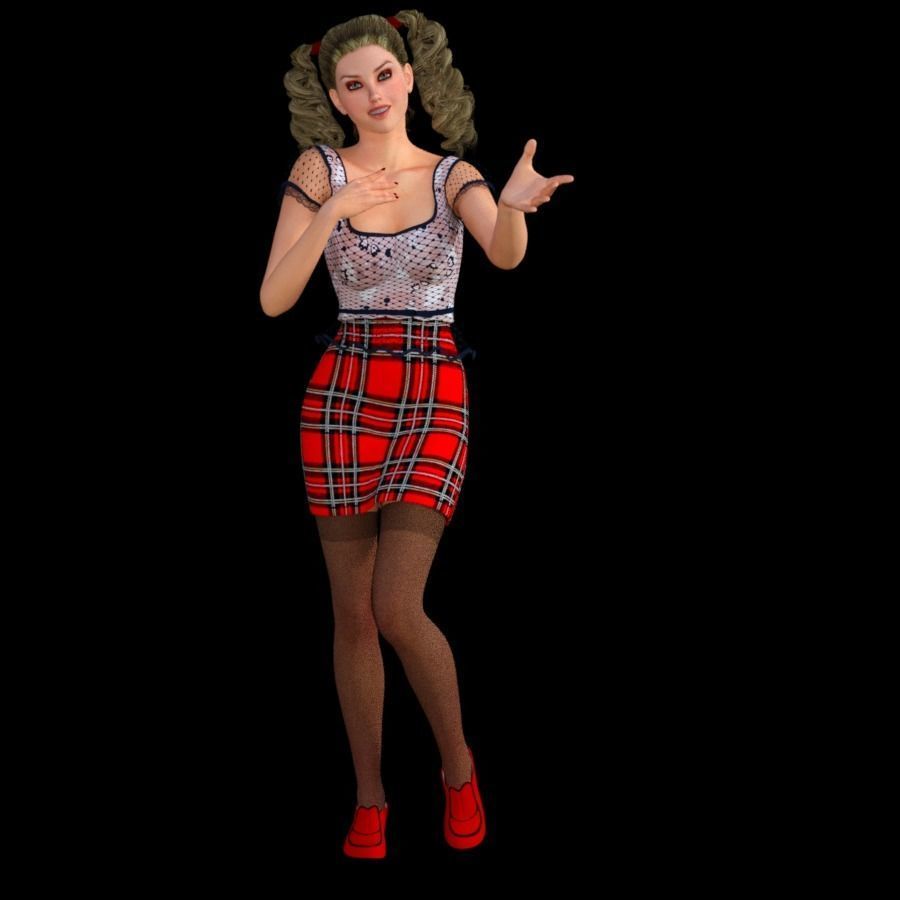 T4-8OBJ FILES-office girl 3D model_1