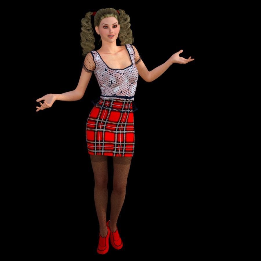T4-8OBJ FILES-office girl 3D model_2
