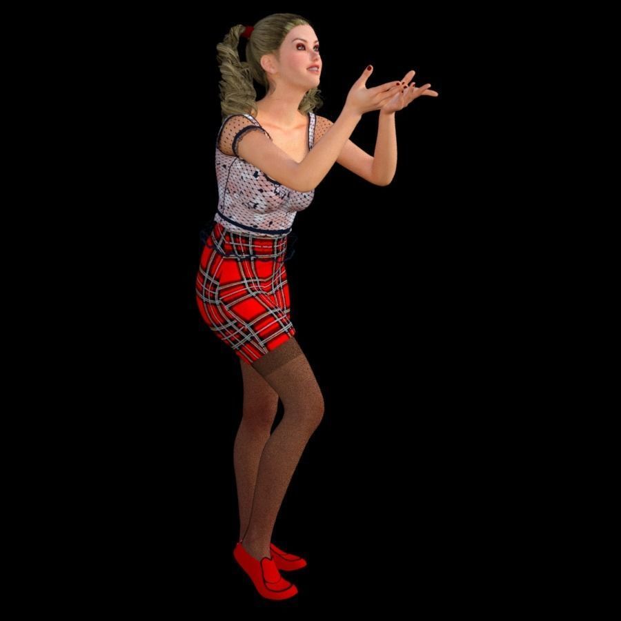 T4-8OBJ FILES-office girl 3D model_3