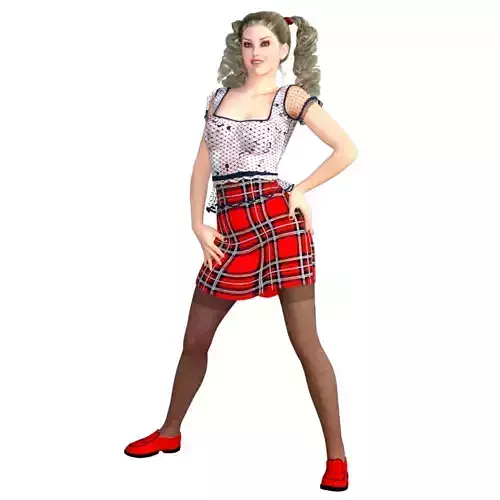 T4-8OBJ FILES-office girl 3D model