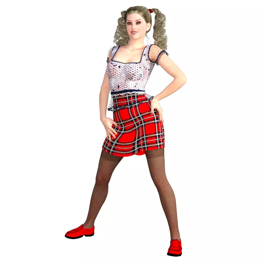 T4-8OBJ FILES-office girl 3D model_0