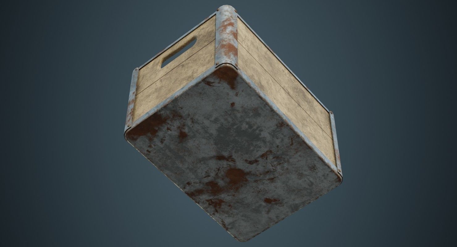 Crate 3B Low-poly 3D model_4