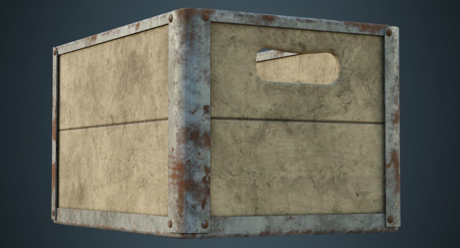 Crate 3B Low-poly 3D model_3