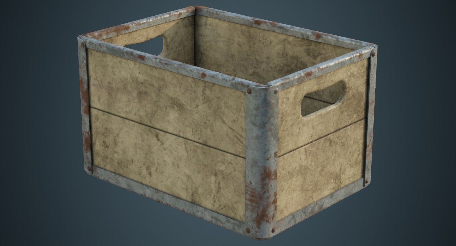 Crate 3B Low-poly 3D model_1
