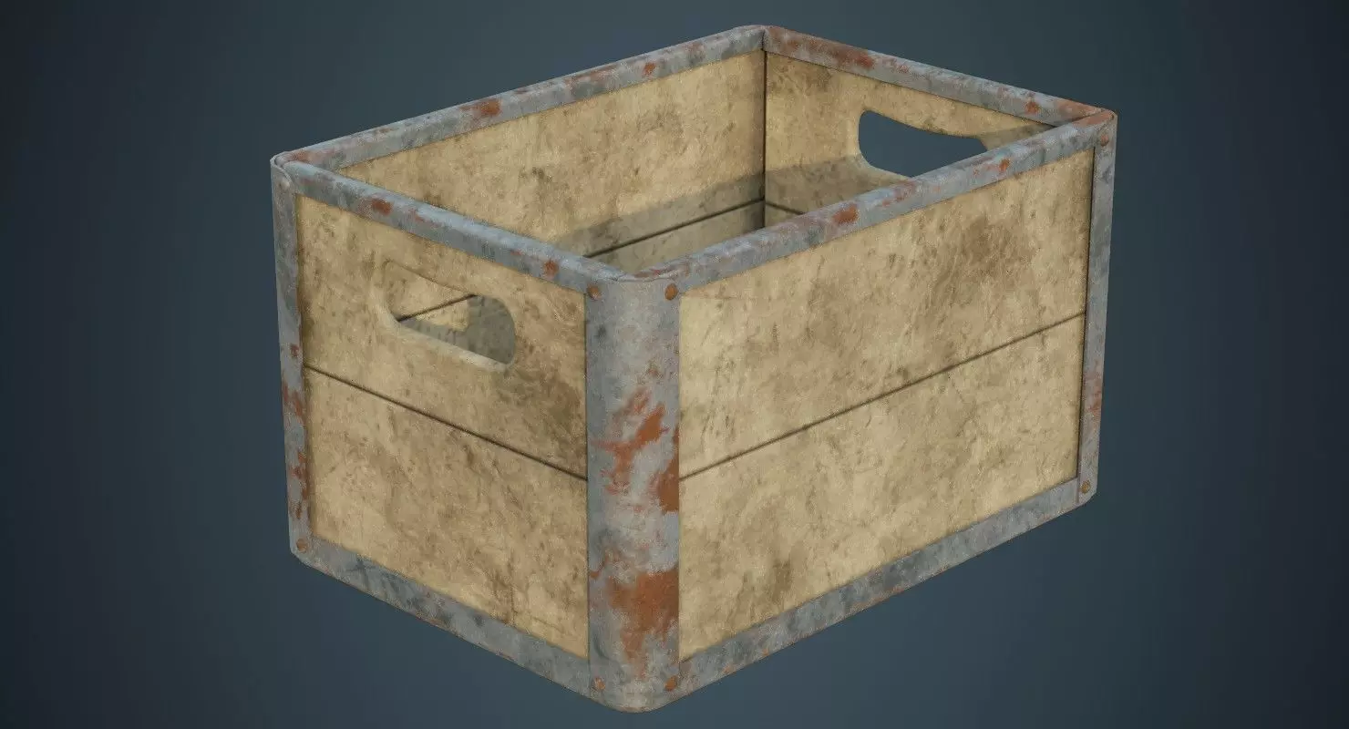 Crate 3B Low-poly 3D model_0
