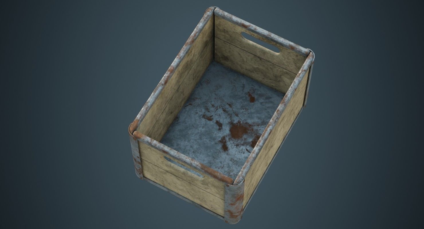 Crate 3B Low-poly 3D model_2