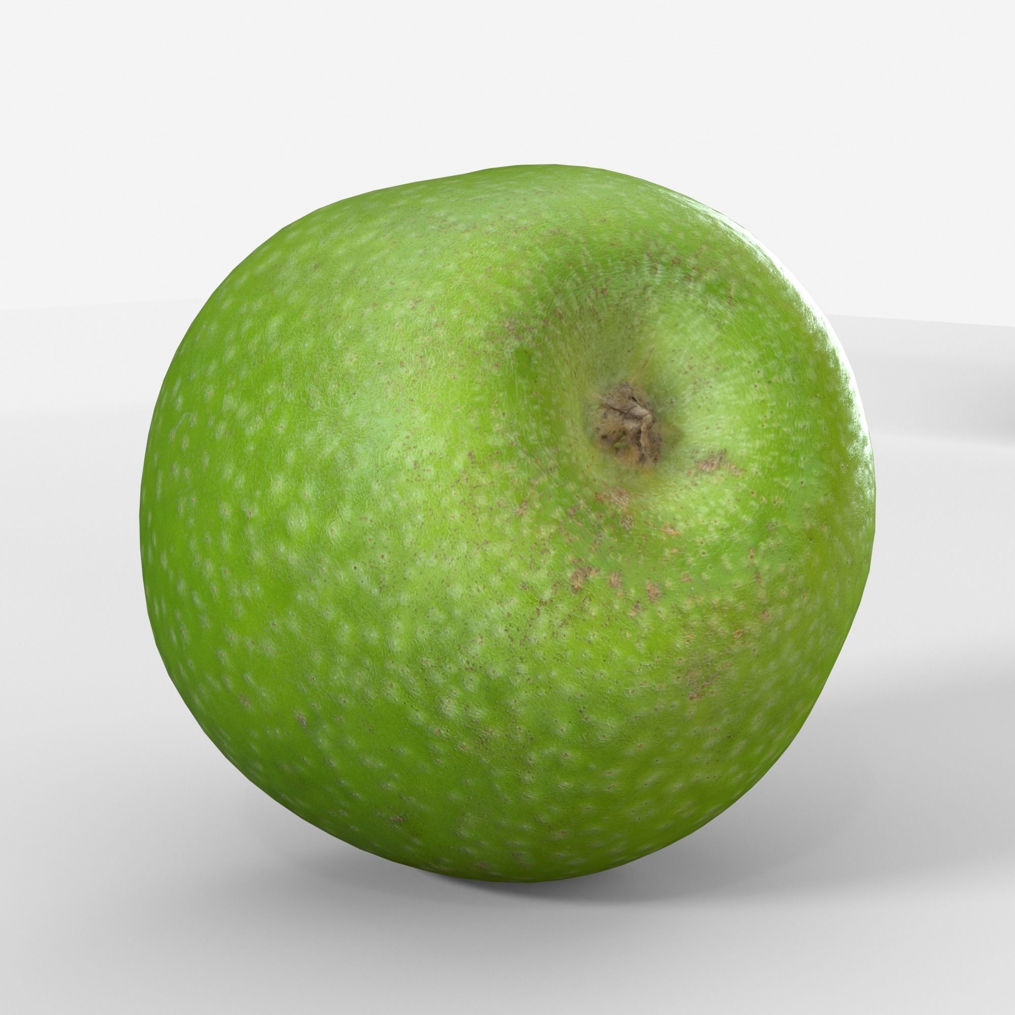Green Apple Fruit 3D model Photoscan Low-poly 3D model_2