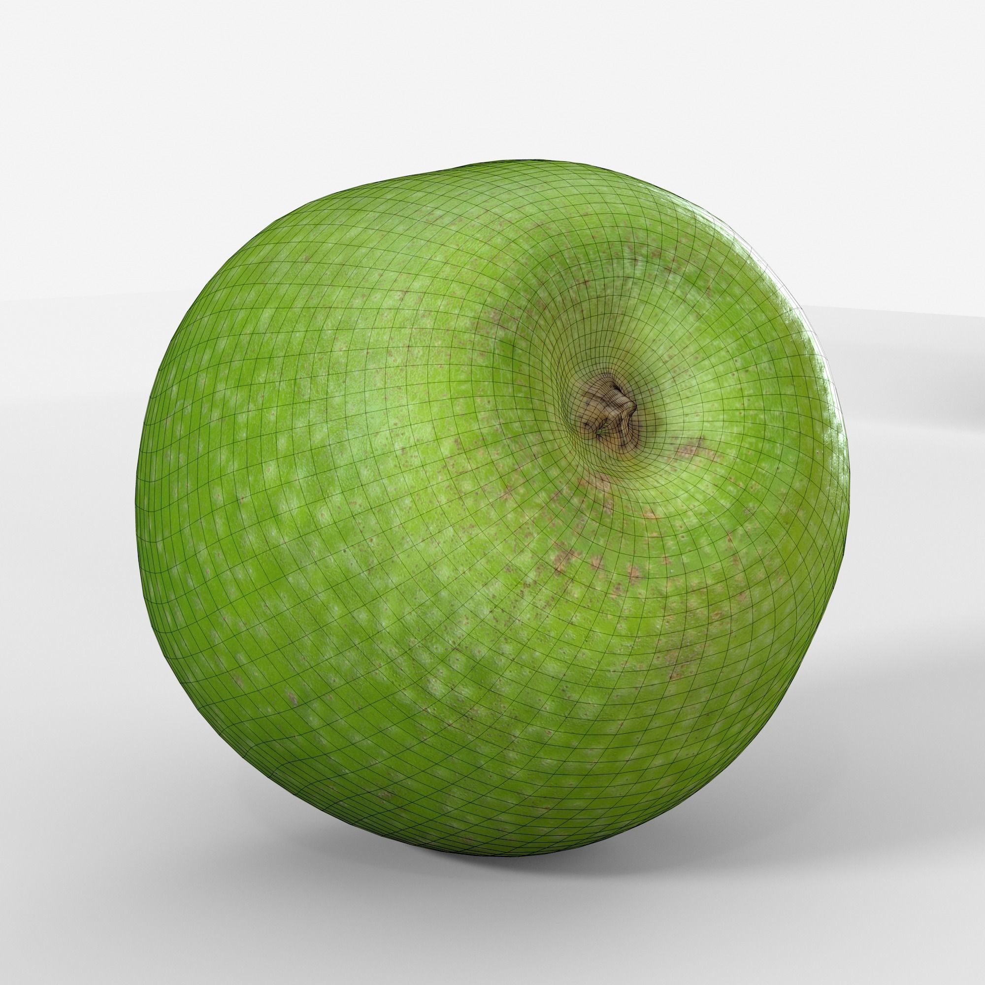 Green Apple Fruit 3D model Photoscan Low-poly 3D model_5