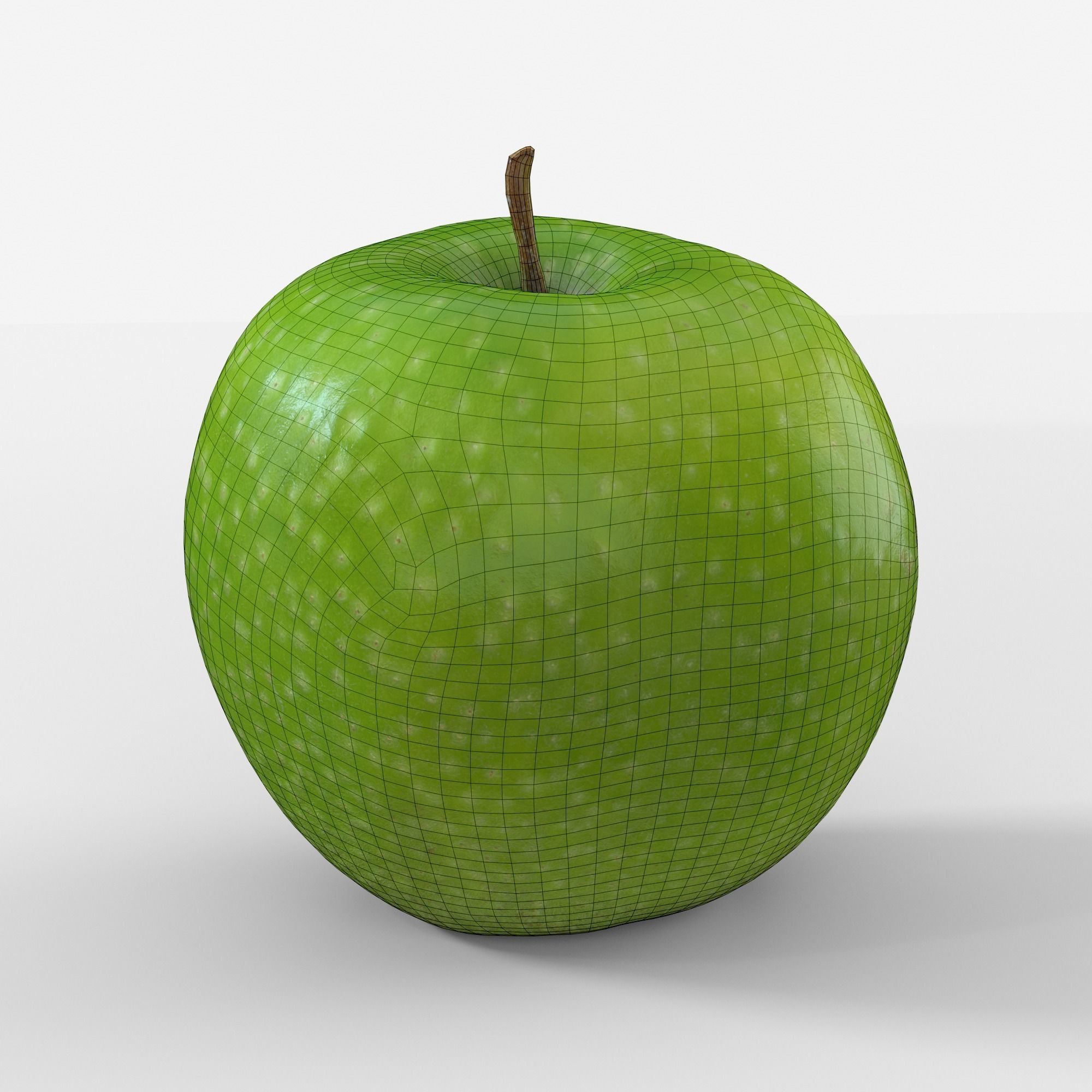 Green Apple Fruit 3D model Photoscan Low-poly 3D model_6