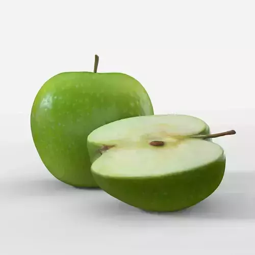 Green Apple Fruit 3D model Photoscan Low-poly 3D model