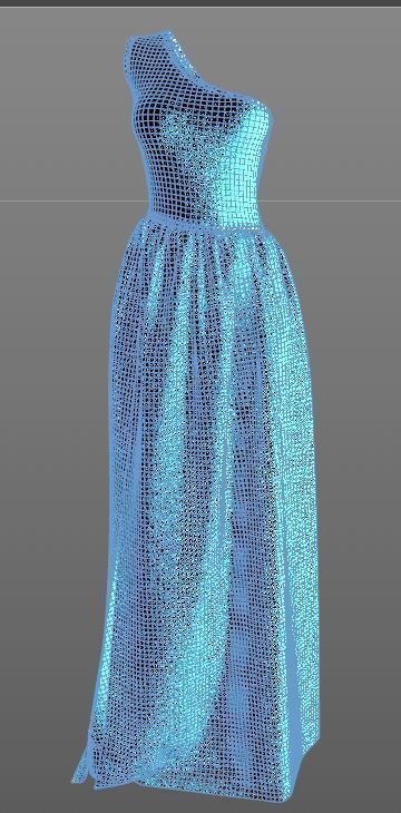 Stylish Designer Women One Shoulder Dress 3D model 3D model_10