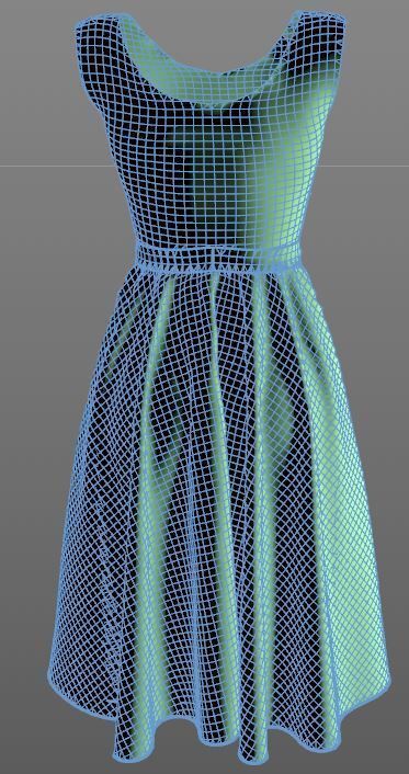 Stylish Designer Women Empire Waist Dress 3D model 3D model_12