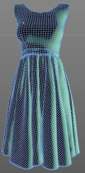 Stylish Designer Women Empire Waist Dress 3D model 3D model_11