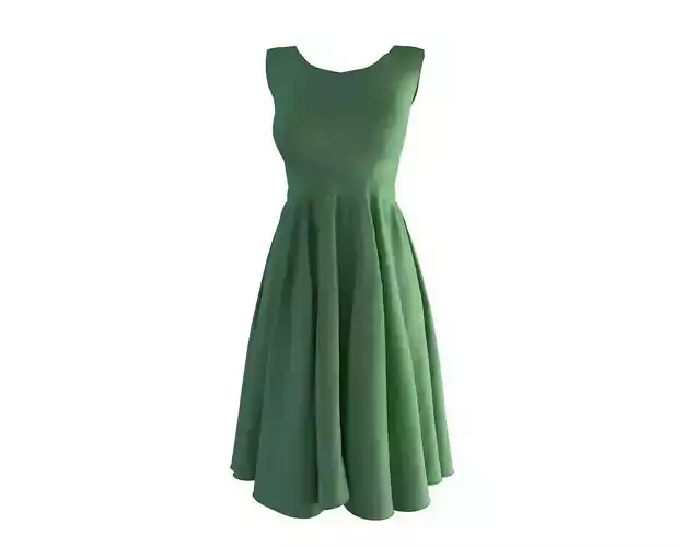     Stylish Designer Women Empire Waist Dress 3D model  3D model