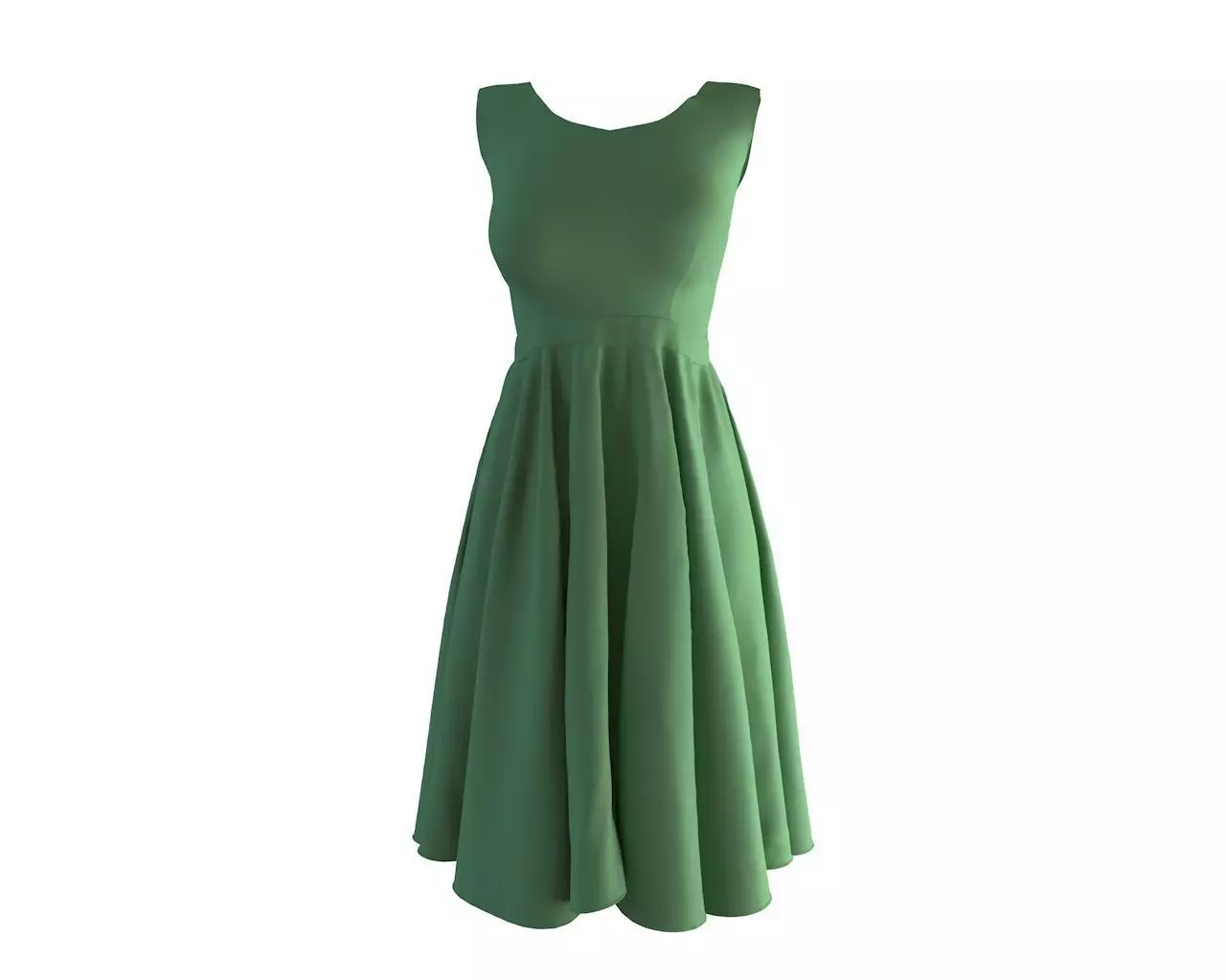 Stylish Designer Women Empire Waist Dress 3D model 3D model_0