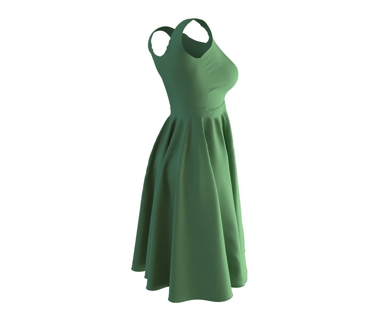 Stylish Designer Women Empire Waist Dress 3D model 3D model_5