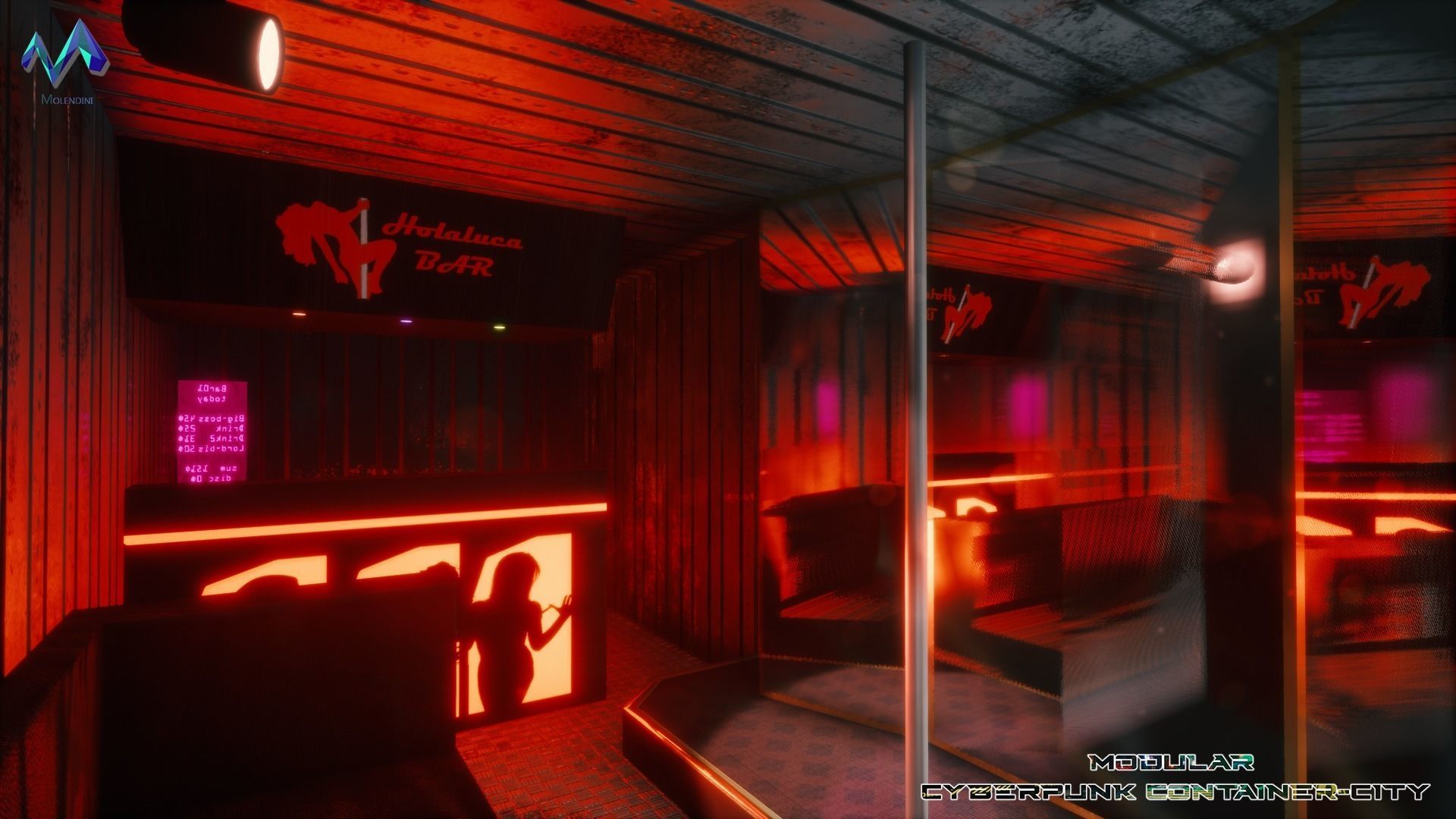 Modular Cyberpunk Environment Low-poly 3D model_12