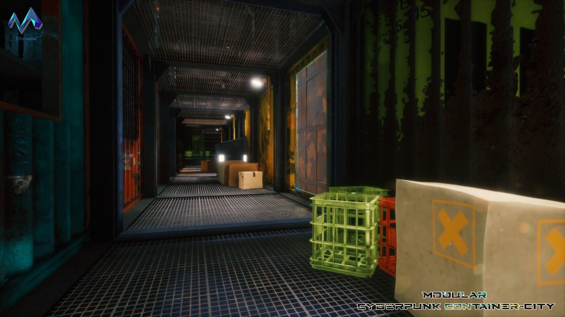 Modular Cyberpunk Environment Low-poly 3D model_15