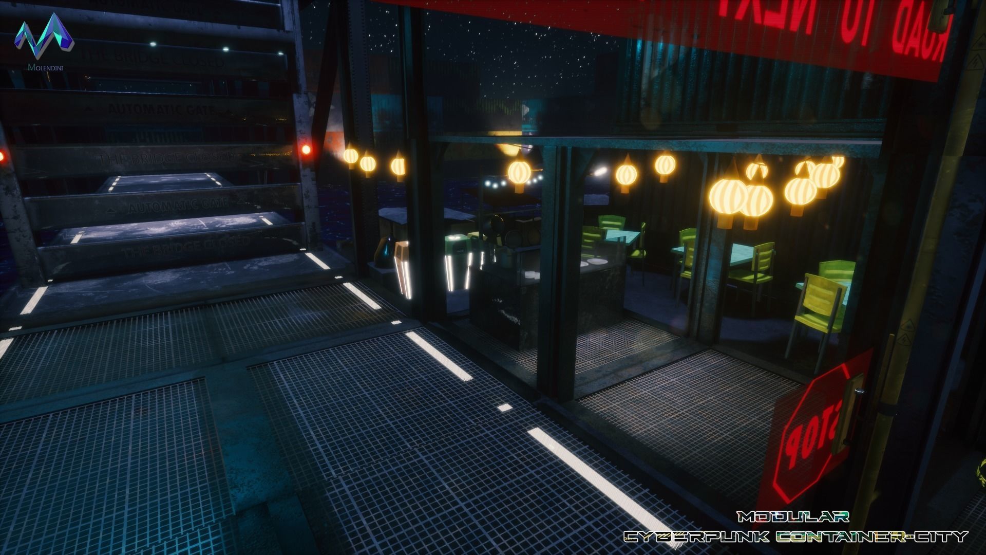 Modular Cyberpunk Environment Low-poly 3D model_9