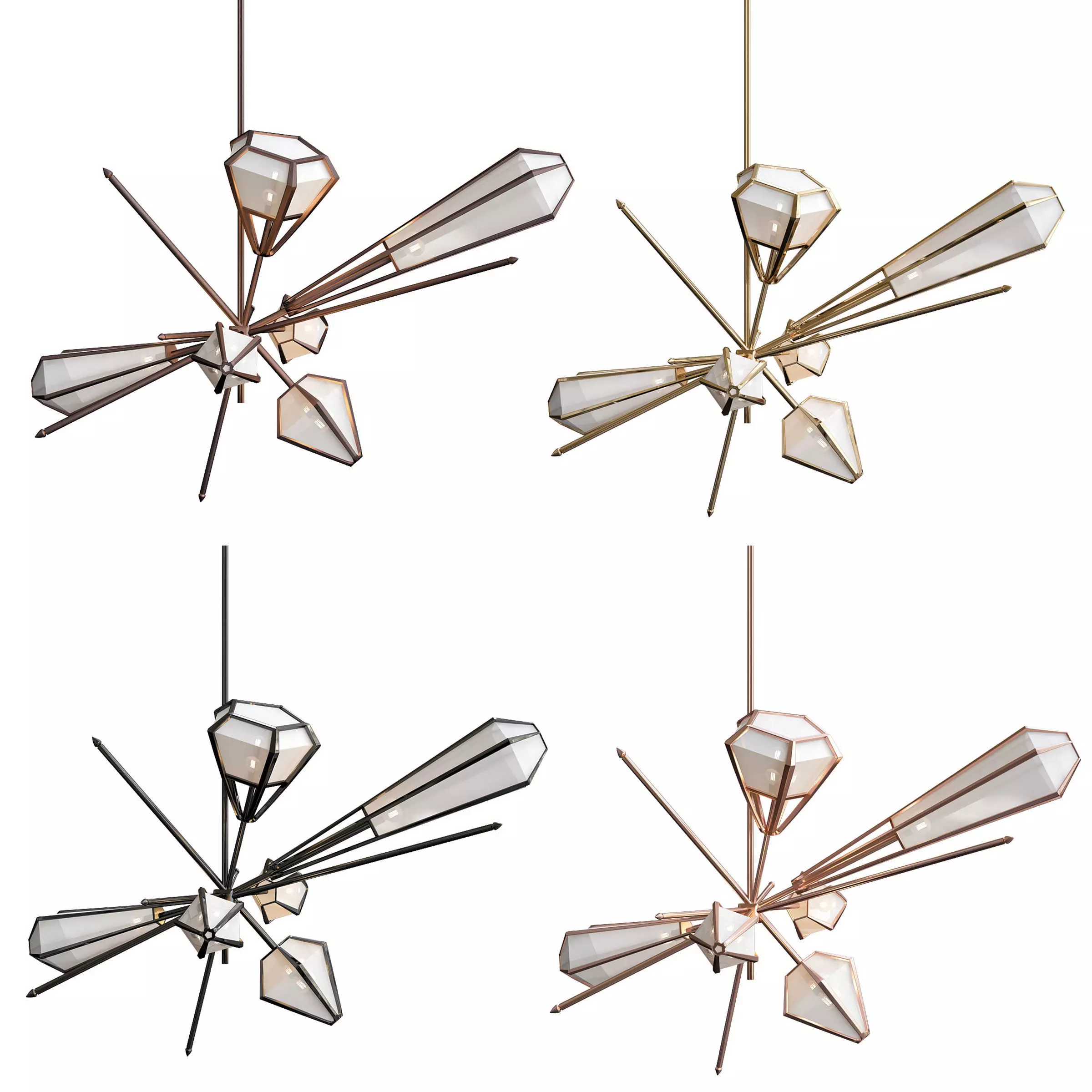HARLOW Large Chandelier von Gabriel Scott 3D model