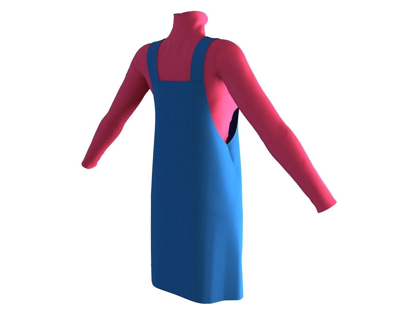 Stylish Designer Women Apron Dress 3D model 3D model_6
