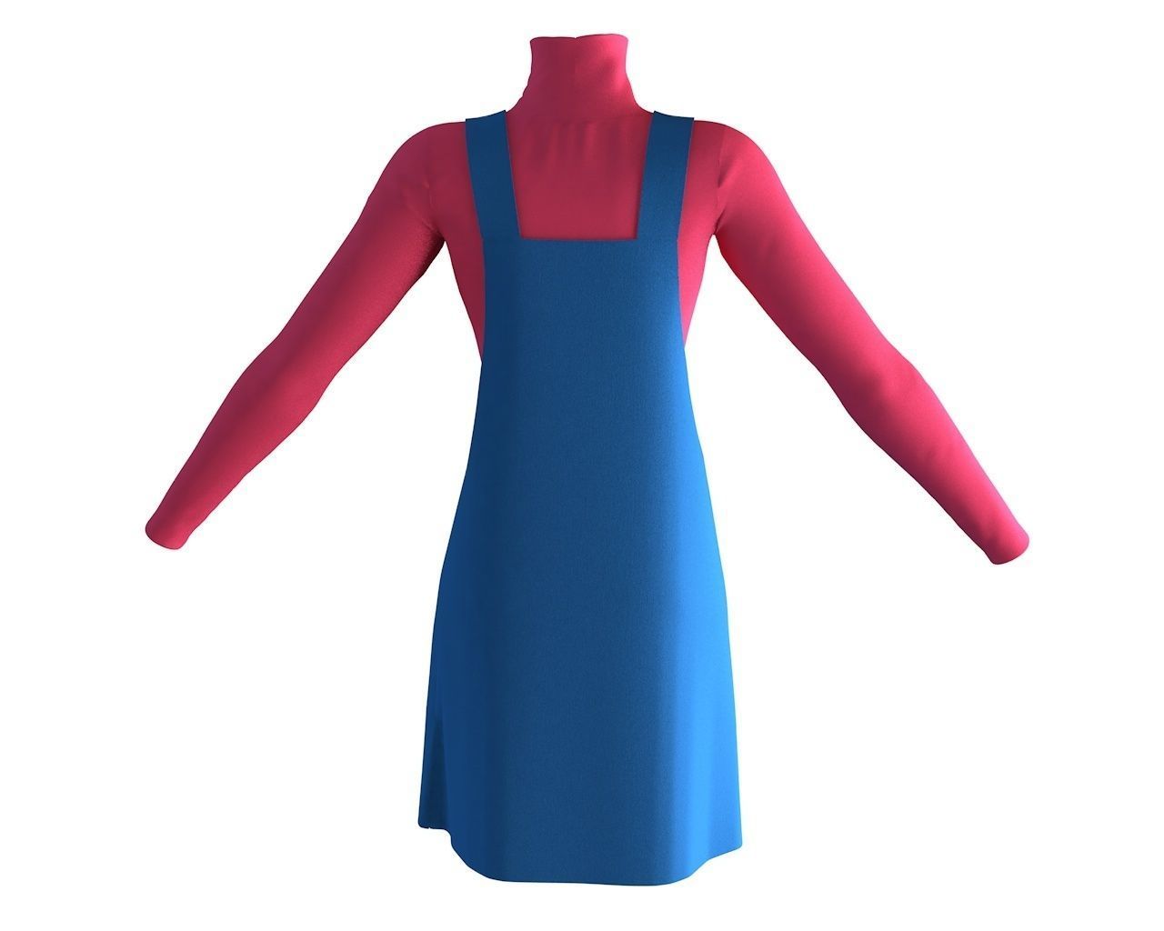Stylish Designer Women Apron Dress 3D model 3D model_7