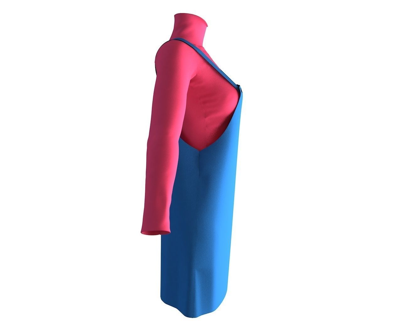 Stylish Designer Women Apron Dress 3D model 3D model_4