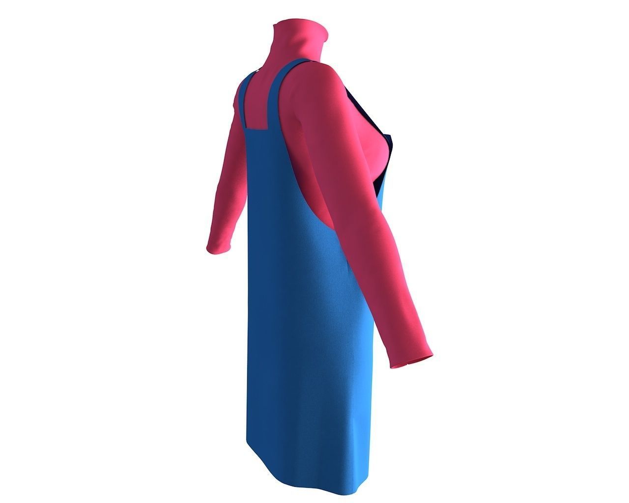 Stylish Designer Women Apron Dress 3D model 3D model_5