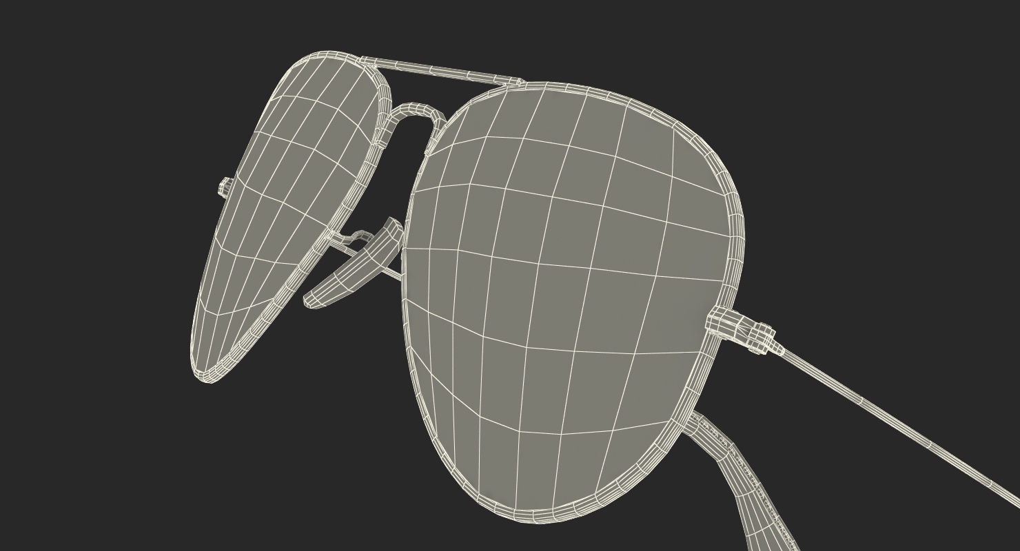 Classic Sunglasses Ray Ban Aviator Blue 3D model_13