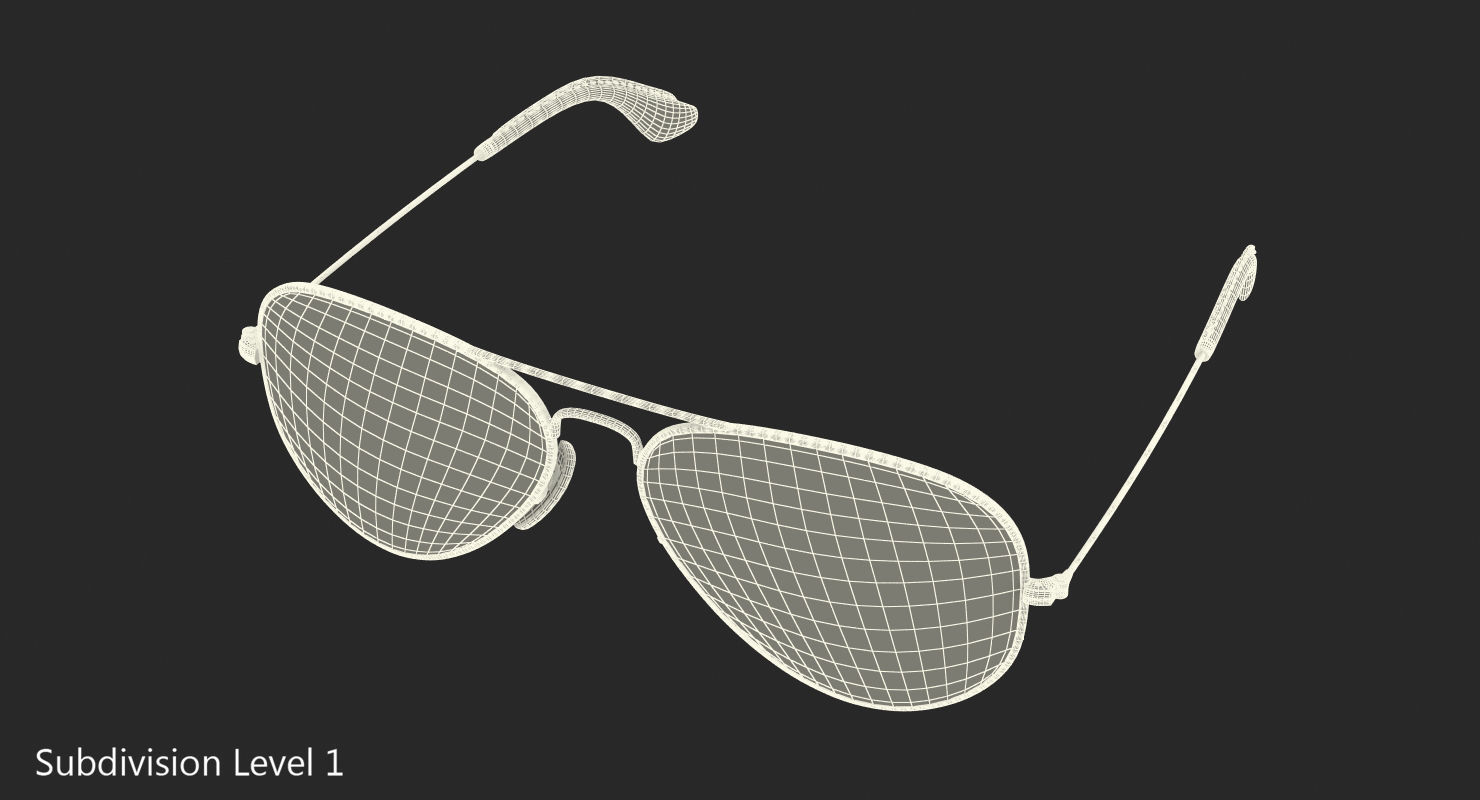 Classic Sunglasses Ray Ban Aviator Blue 3D model_6