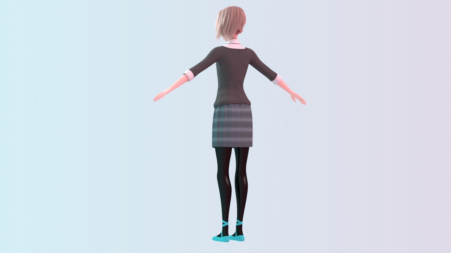 Gwen Stacy - Into the Spider-Verse Suit and School Uniform 3D model_3